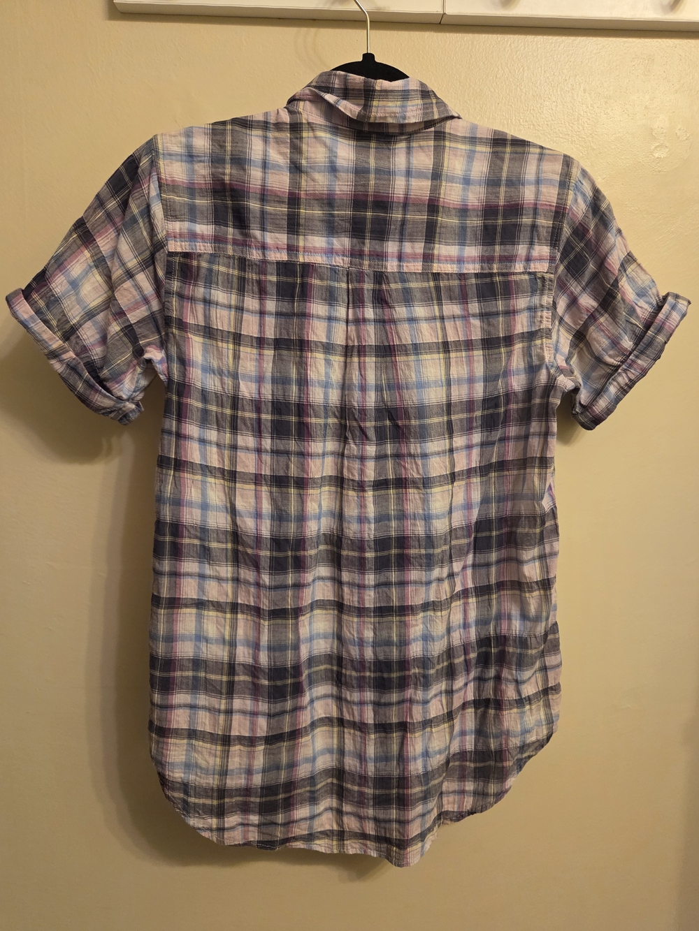 Eddie Bauer Women's XS Soft Cotton Plaid Blouse Cottagecore Coastal Casual - Picture 3 of 8